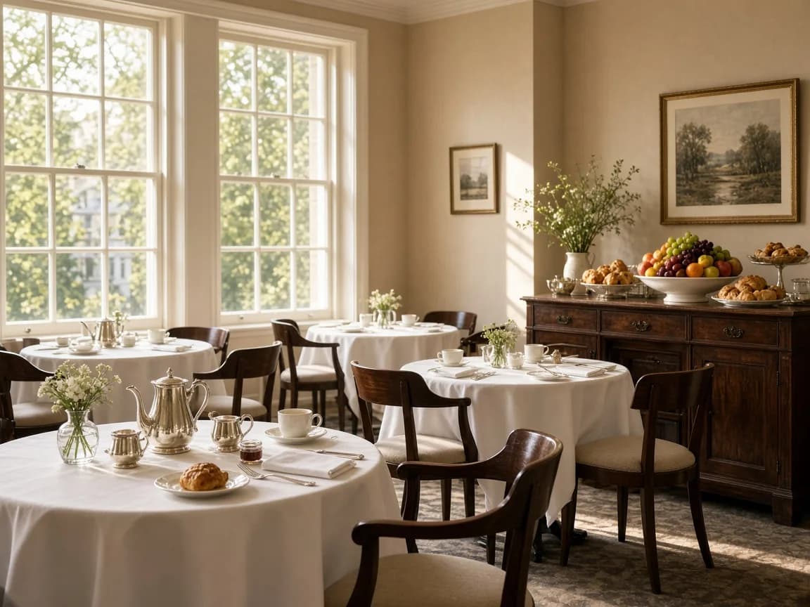 Breakfast room with morning light